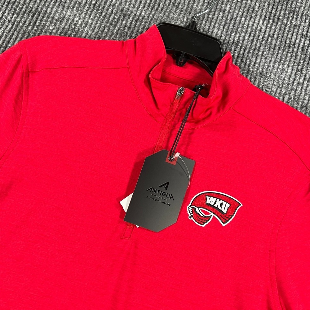 Western Kentucky Hilltoppers Shirt Mens Small Red‎ Long Sleeve 1/4 Zip Mock New